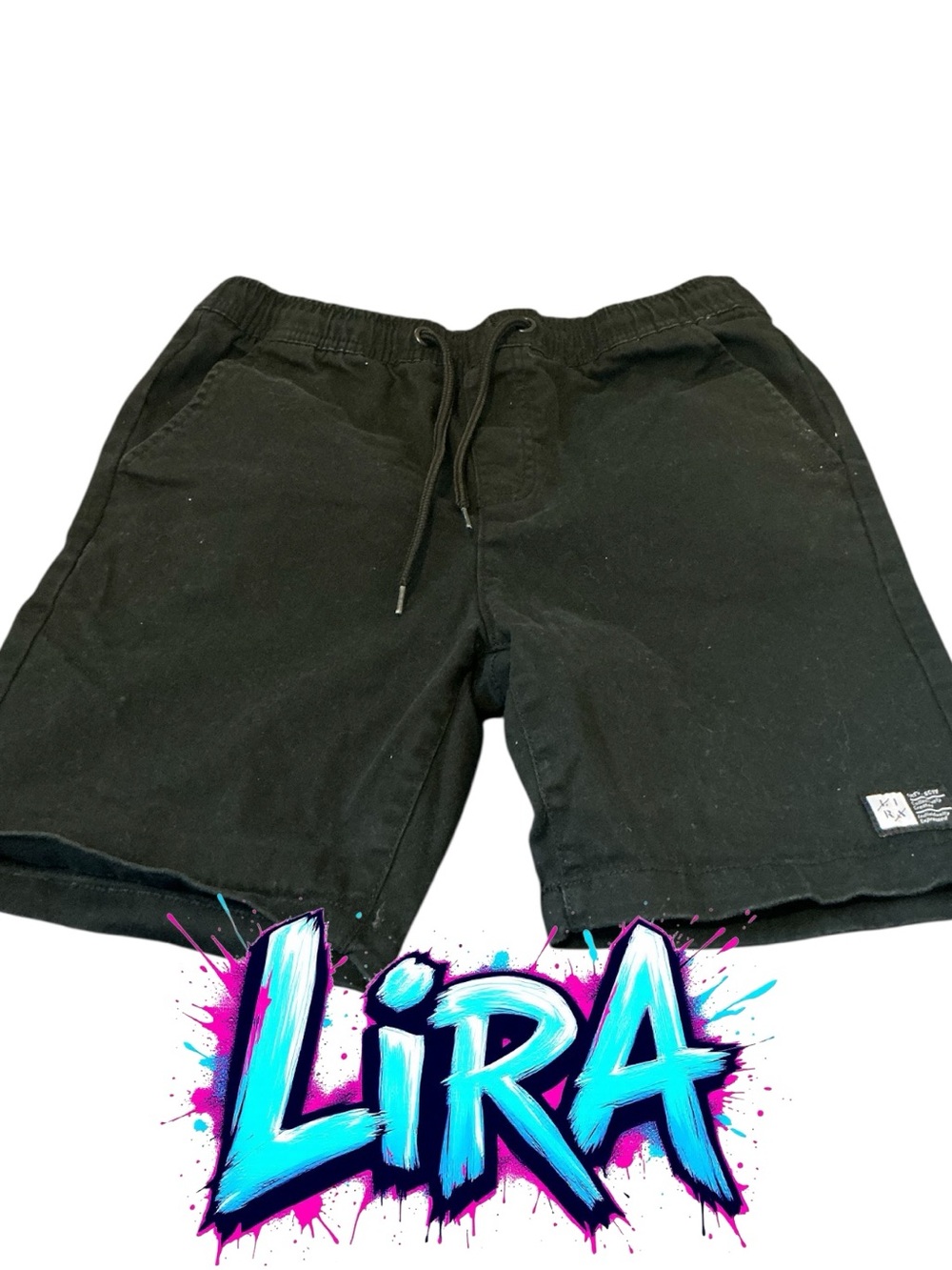Lira Black Kids Drawstring Shorts